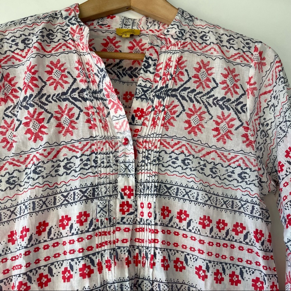 Roberta Roller Rabbit Boho Split Neck Aztec Print… - image 5